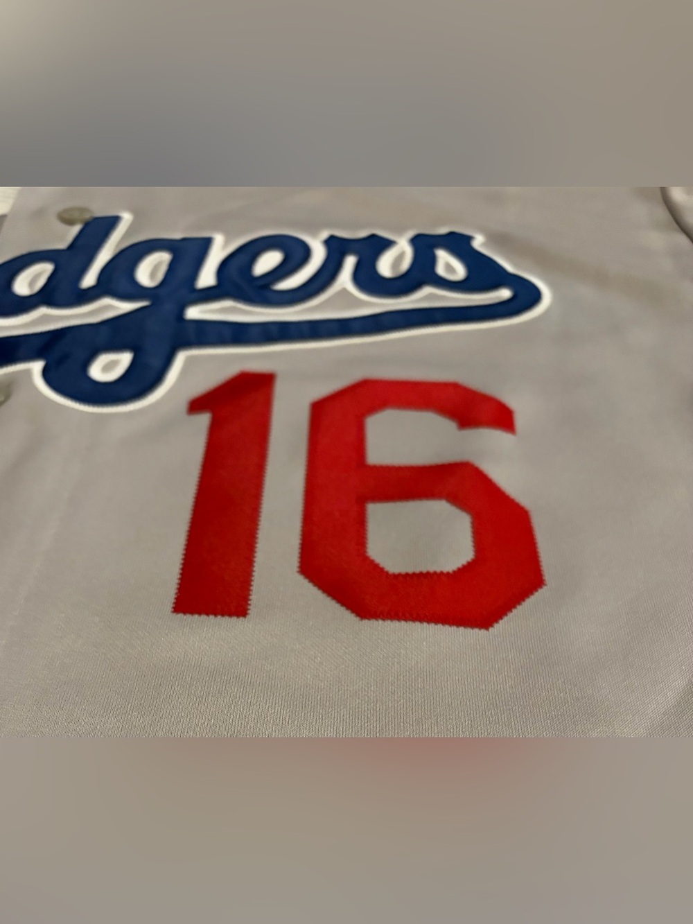 Majestic Authentic LA Dodgers Road Hideo Nomo #16 Japan MLB Jersey Men’s Sz: XL - Picture 6 of 8